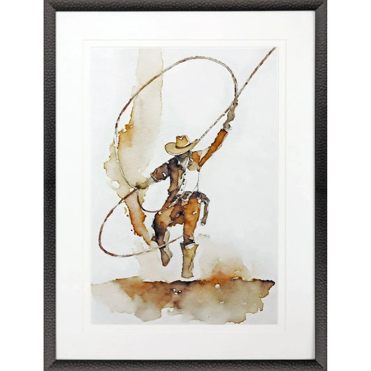 Lasso Wood Brown Framed Wall Art