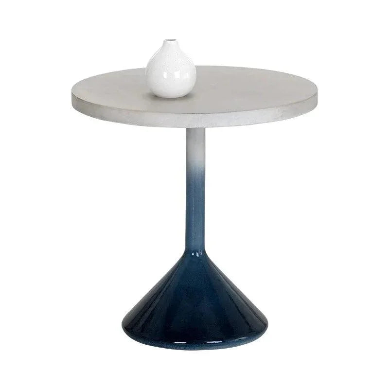 Laszilo End Table Concrete Grey Blue Base - LOOMLAN - SUNPAN - Side Tables