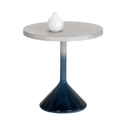 Laszilo End Table Concrete Grey Blue Base - LOOMLAN - SUNPAN - Side Tables