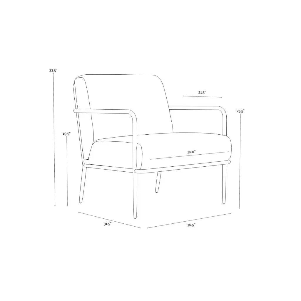 Lathan Leather Lounge Chair - LOOMLAN - SUNPAN - Accent Chairs