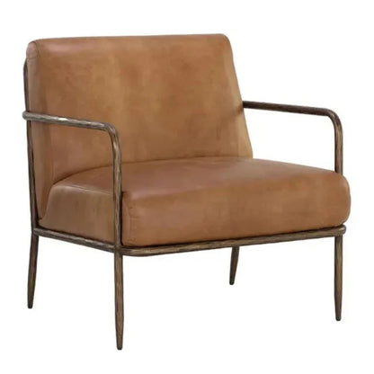 Lathan Leather Lounge Chair - LOOMLAN - SUNPAN - Accent Chairs