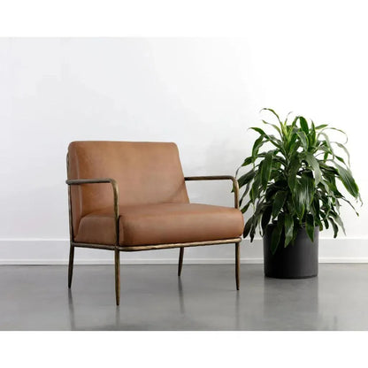 Lathan Leather Lounge Chair - LOOMLAN - SUNPAN - Accent Chairs