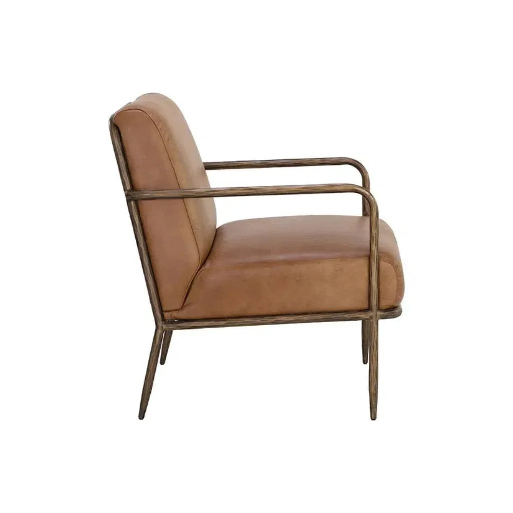 Lathan Leather Lounge Chair - LOOMLAN - SUNPAN - Accent Chairs