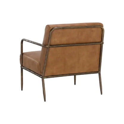 Lathan Leather Lounge Chair - LOOMLAN - SUNPAN - Accent Chairs
