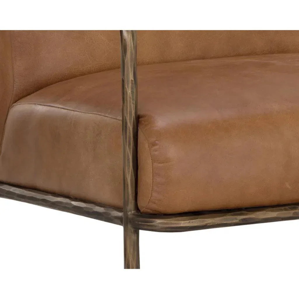 Lathan Leather Lounge Chair - LOOMLAN - SUNPAN - Accent Chairs
