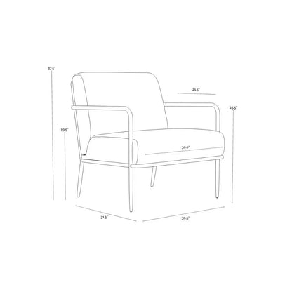 Lathan Leather Lounge Chair - LOOMLAN - SUNPAN - Accent Chairs