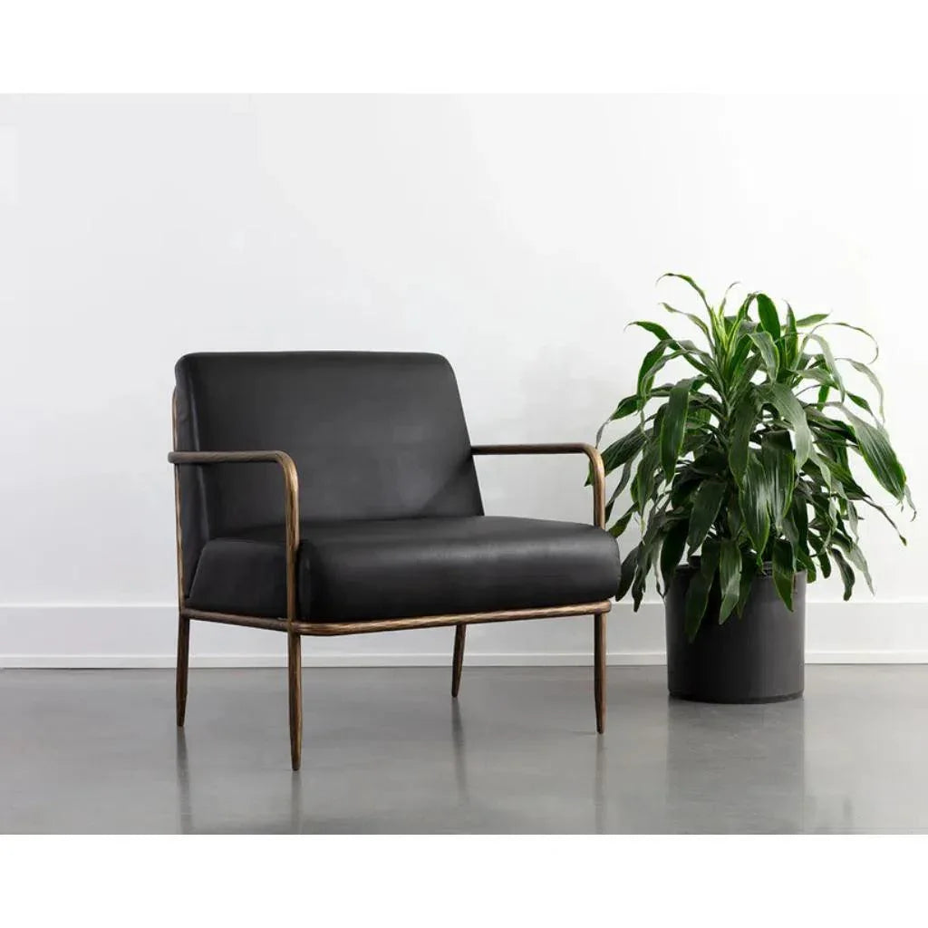 Lathan Leather Lounge Chair - LOOMLAN - SUNPAN - Accent Chairs