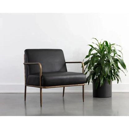 Lathan Leather Lounge Chair - LOOMLAN - SUNPAN - Accent Chairs