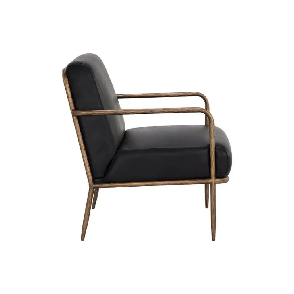Lathan Leather Lounge Chair - LOOMLAN - SUNPAN - Accent Chairs