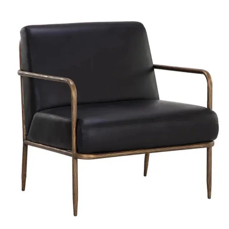 Lathan Leather Lounge Chair - LOOMLAN - SUNPAN - Accent Chairs