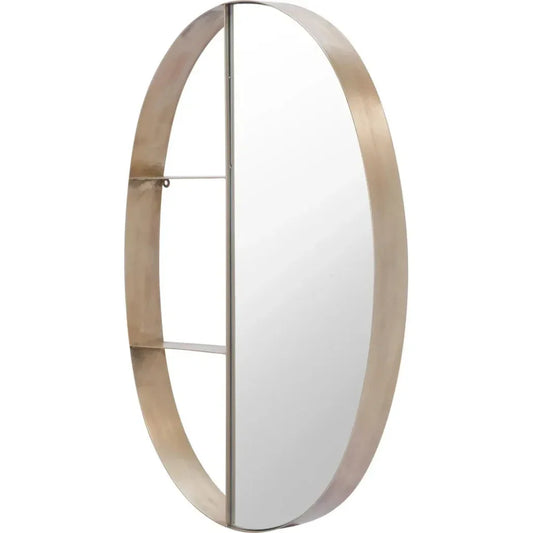 Latitude Oval Shelf Mirror Antique Bronze - LOOMLAN - Zuo Modern - Wall Shelves & Ledgers