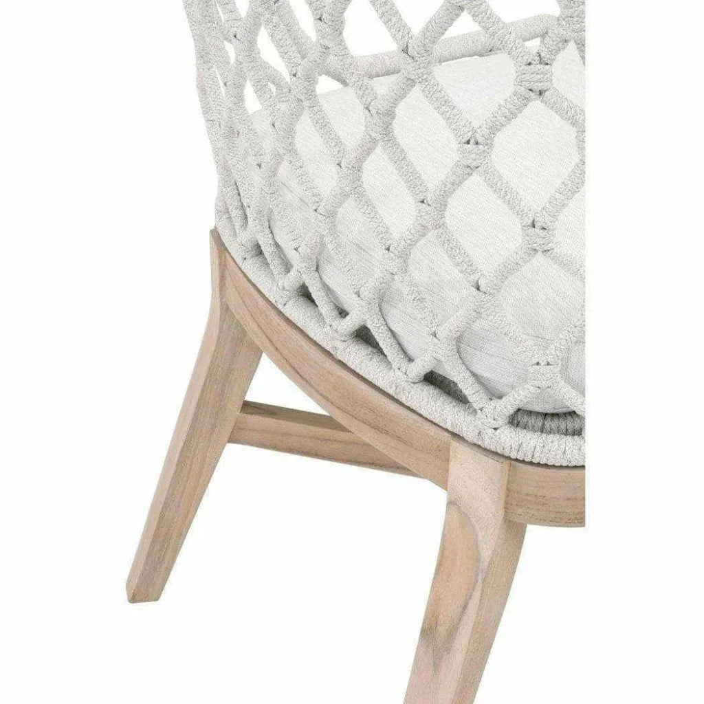 Lattis Outdoor Dining Chair Rope & Teak Wood-Outdoor Dining Chairs-Essentials For Living-LOOMLAN