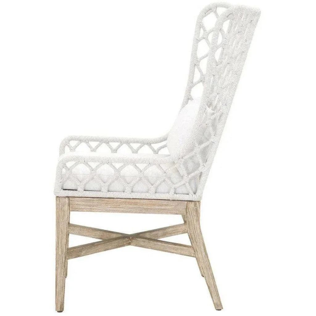 Lattis Outdoor Wing Chair Rope & Teak Wood-Outdoor Dining Chairs-Essentials For Living-LOOMLAN