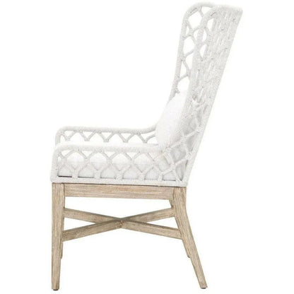 Lattis Outdoor Wing Chair Rope & Teak Wood-Outdoor Dining Chairs-Essentials For Living-LOOMLAN