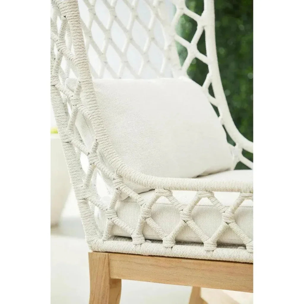 Lattis Outdoor Wing Chair Rope & Teak Wood-Outdoor Dining Chairs-Essentials For Living-LOOMLAN