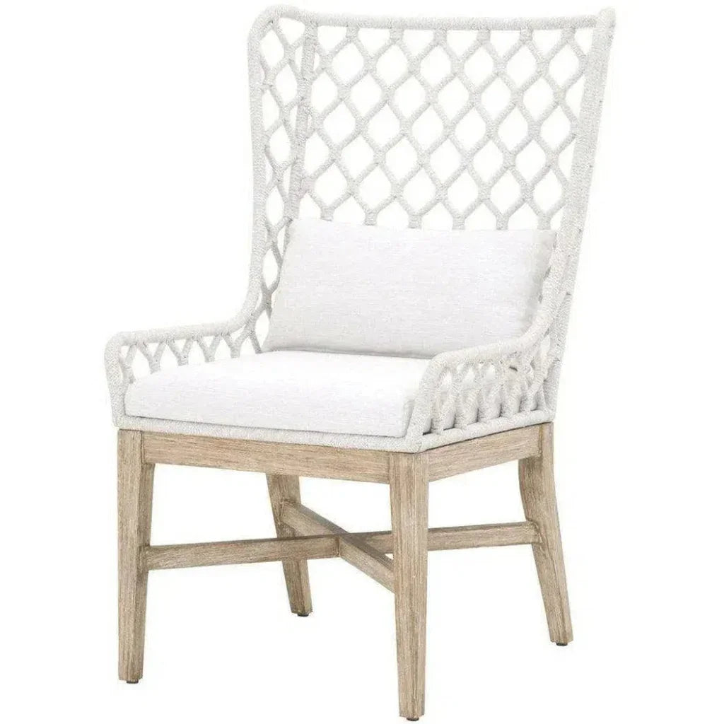 Lattis Outdoor Wing Chair Rope & Teak Wood-Outdoor Dining Chairs-Essentials For Living-LOOMLAN
