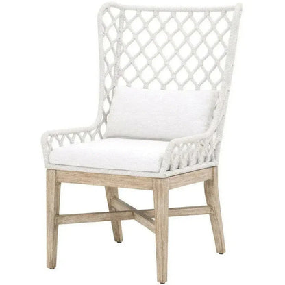 Lattis Outdoor Wing Chair Rope & Teak Wood-Outdoor Dining Chairs-Essentials For Living-LOOMLAN
