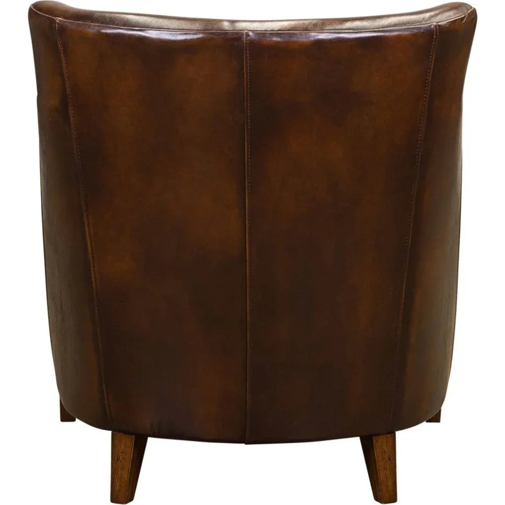 Laura Leather In Richmond Lager Chair - LOOMLAN - Olivia + Quinn - Club Chairs