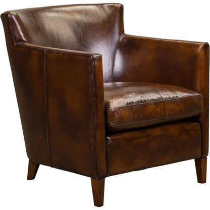 Laura Leather In Richmond Lager Chair - LOOMLAN - Olivia + Quinn - Club Chairs