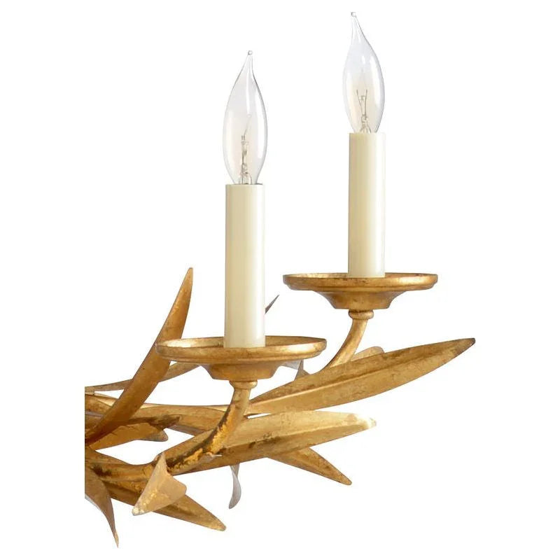 Laurel Sunburst Gold Leaf Design Chandelier - LOOMLAN - Chelsea House - Chandeliers