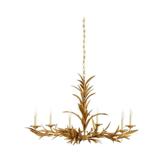 Laurel Sunburst Gold Leaf Design Chandelier - LOOMLAN - Chelsea House - Chandeliers