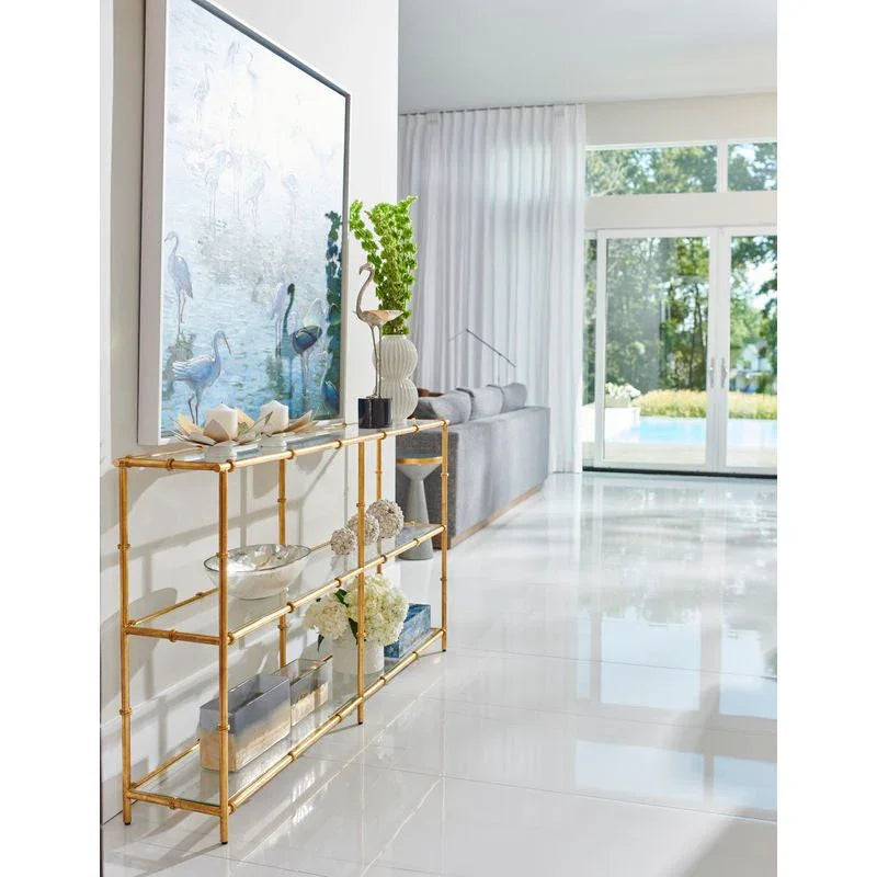Lauren Glass Top Console Table - LOOMLAN - Chelsea House - Console Tables