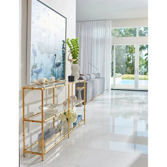 Lauren Glass Top Console Table - LOOMLAN - Chelsea House - Console Tables