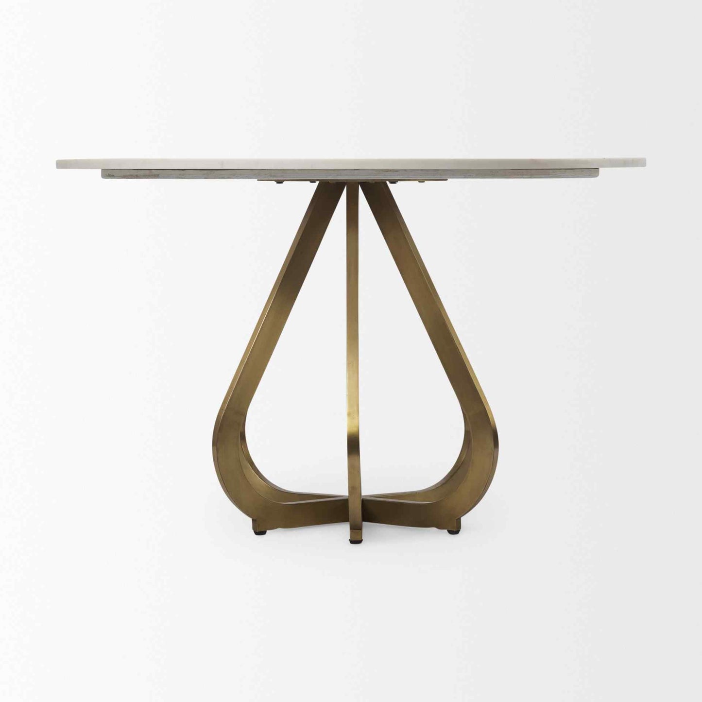 Laurent White Marble Top Dining Table-Dining Tables-Mercana-LOOMLAN