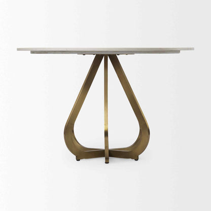 Laurent White Marble Top Dining Table-Dining Tables-Mercana-LOOMLAN