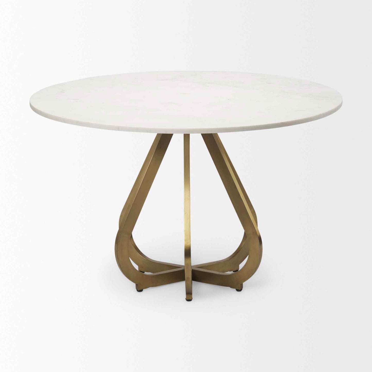 Laurent White Marble Top Dining Table-Dining Tables-Mercana-LOOMLAN