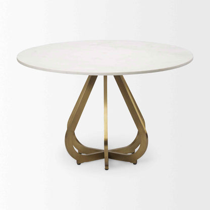 Laurent White Marble Top Dining Table-Dining Tables-Mercana-LOOMLAN
