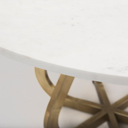Laurent White Marble Top Dining Table-Dining Tables-Mercana-LOOMLAN