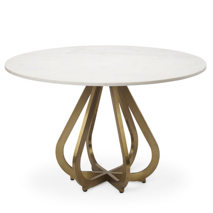 Laurent White Marble Top Dining Table-Dining Tables-Mercana-LOOMLAN