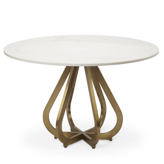 Laurent White Marble Top Dining Table-Dining Tables-Mercana-LOOMLAN