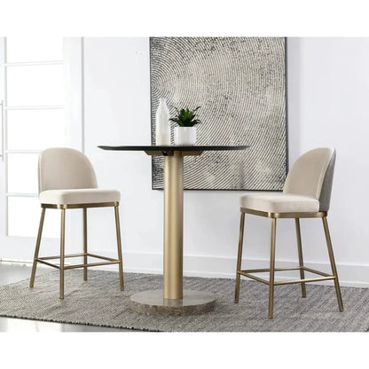 Lavania Counter Stool With Antique Brass - LOOMLAN - SUNPAN - Counter Stools