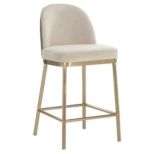 Lavania Counter Stool With Antique Brass - LOOMLAN - SUNPAN - Counter Stools