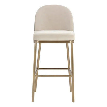 Lavania Barstool Meg Taupe Porcini Taupe Brass Legs - LOOMLAN - SUNPAN - Bar Stools