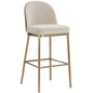 Lavania Barstool Meg Taupe Porcini Taupe Brass Legs - LOOMLAN - SUNPAN - Bar Stools
