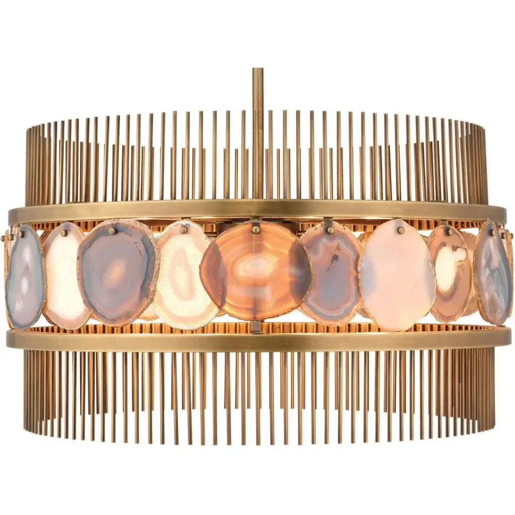 Lavender Agate Round Gold Fixture Upsala Chandelier - LOOMLAN - Jamie Young - Chandeliers