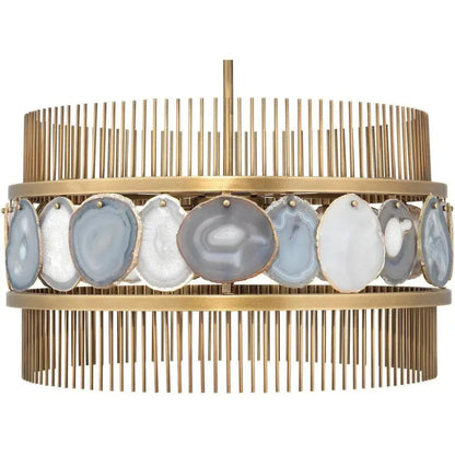 Lavender Agate Round Gold Fixture Upsala Chandelier - LOOMLAN - Jamie Young - Chandeliers