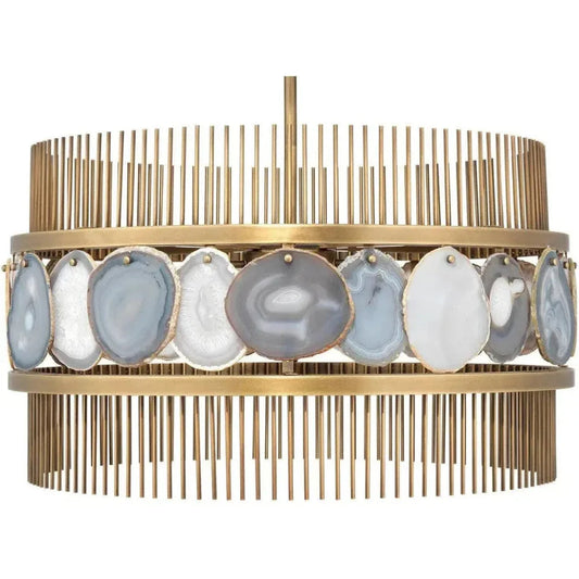 Lavender Agate Round Gold Fixture Upsala Chandelier - LOOMLAN - Jamie Young - Chandeliers