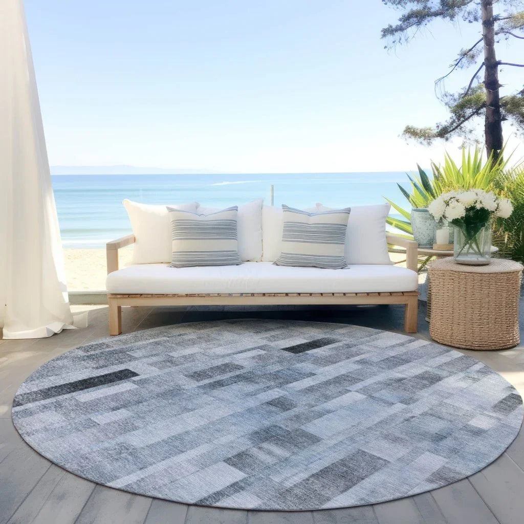 Laventhia Blue Washable Indoor - Outdoor Rug - LOOMLAN - LOOMLAN Rugs - Outdoor Rugs