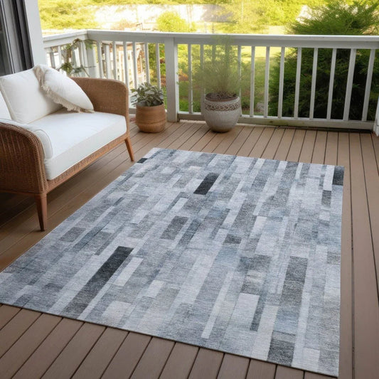 Laventhia Blue Washable Indoor - Outdoor Rug - LOOMLAN - LOOMLAN Rugs - Outdoor Rugs