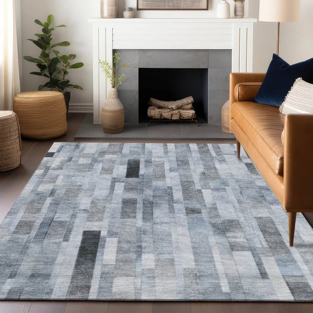 Laventhia Blue Washable Indoor - Outdoor Rug - LOOMLAN - LOOMLAN Rugs - Outdoor Rugs