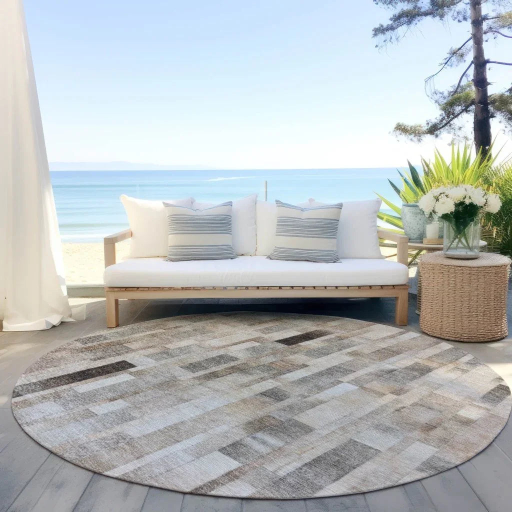 Laventhia Brown Washable Indoor - Outdoor Rug - LOOMLAN - LOOMLAN Rugs - Outdoor Rugs