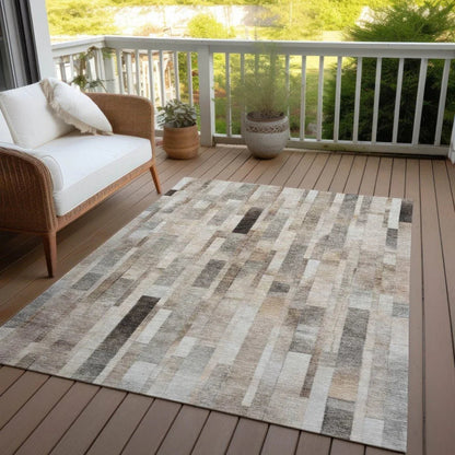 Laventhia Brown Washable Indoor - Outdoor Rug - LOOMLAN - LOOMLAN Rugs - Outdoor Rugs