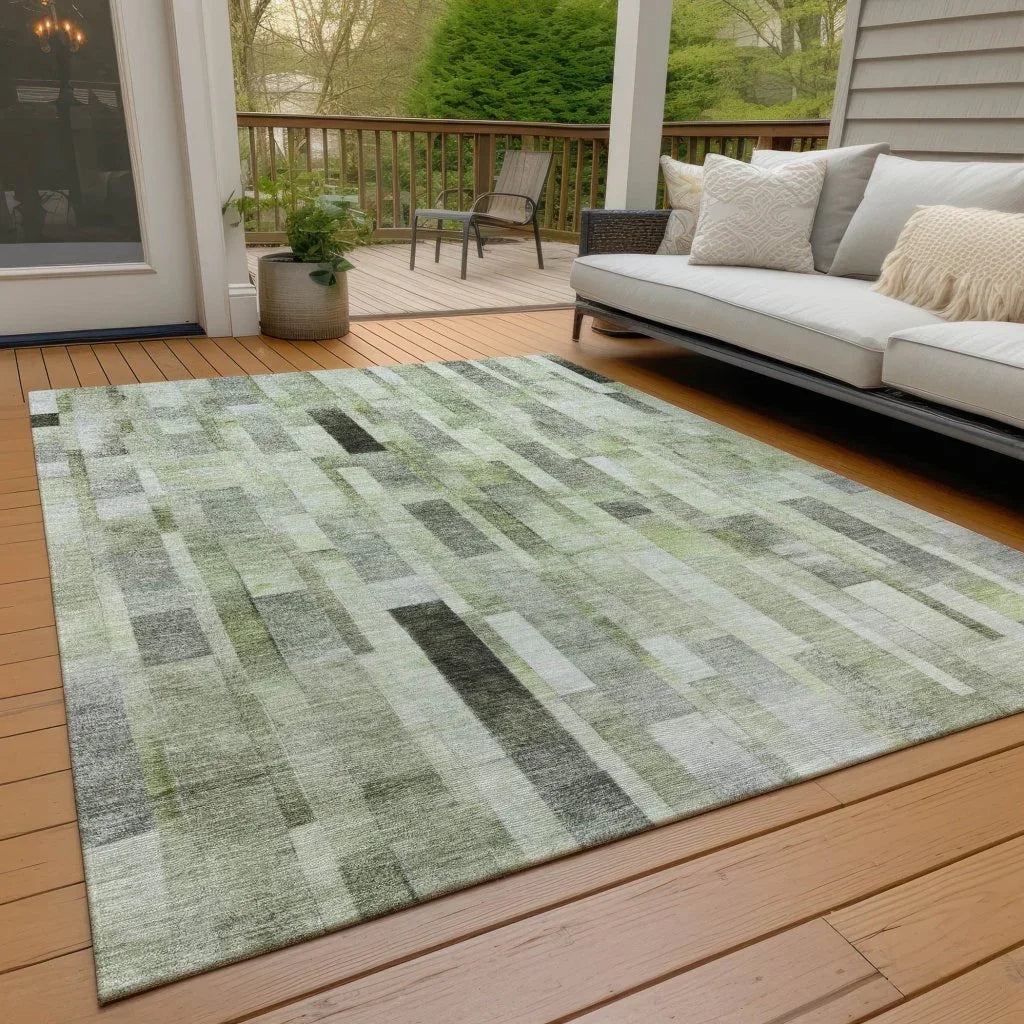 Laventhia Green Washable Indoor - Outdoor Rug - LOOMLAN - LOOMLAN Rugs - Outdoor Rugs