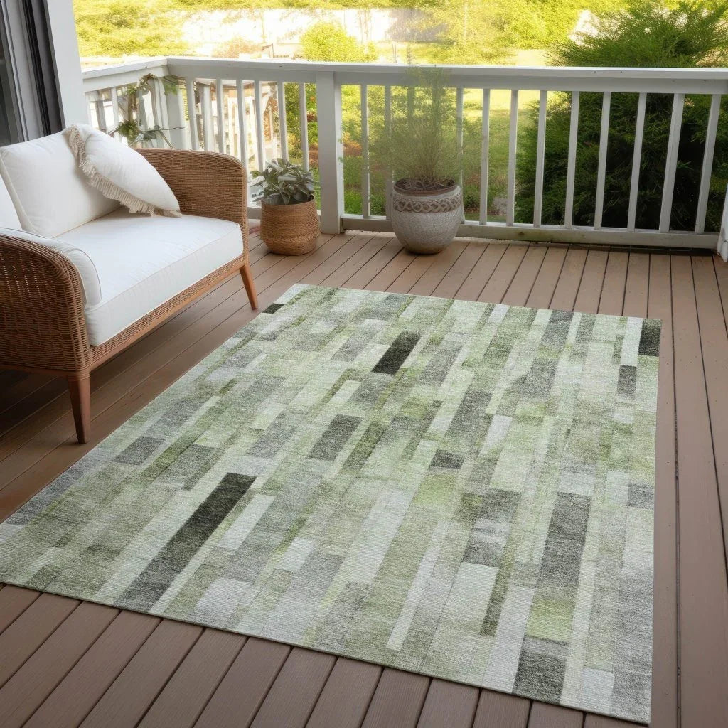 Laventhia Green Washable Indoor - Outdoor Rug - LOOMLAN - LOOMLAN Rugs - Outdoor Rugs