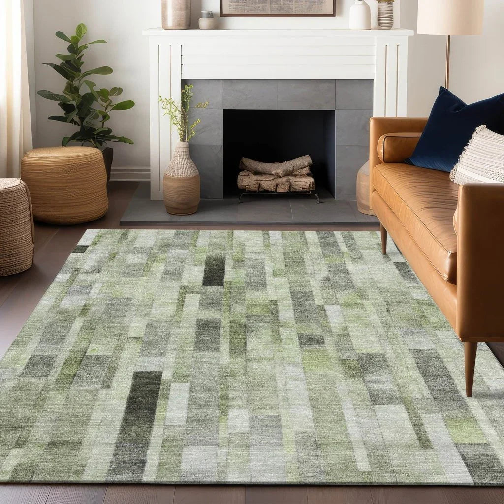 Laventhia Green Washable Indoor - Outdoor Rug - LOOMLAN - LOOMLAN Rugs - Outdoor Rugs