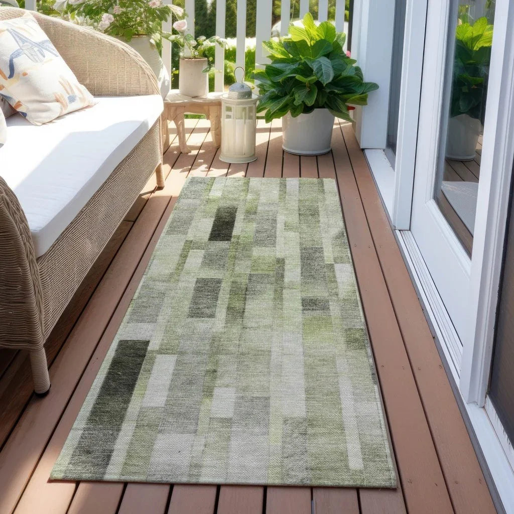 Laventhia Green Washable Indoor - Outdoor Rug - LOOMLAN - LOOMLAN Rugs - Outdoor Rugs